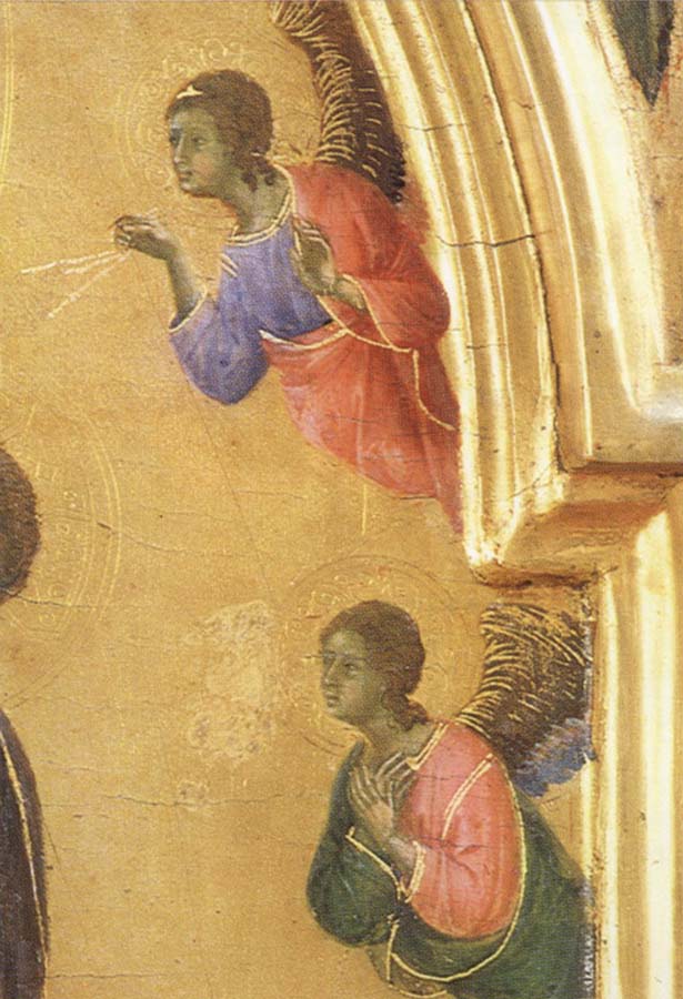 Duccio di Buoninsegna Detail of The Virgin Mary and angel predictor,Saint